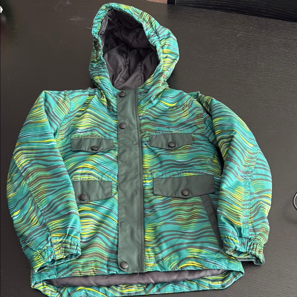 Arctic Green Striped Youth Hooded Jacket XS/PT